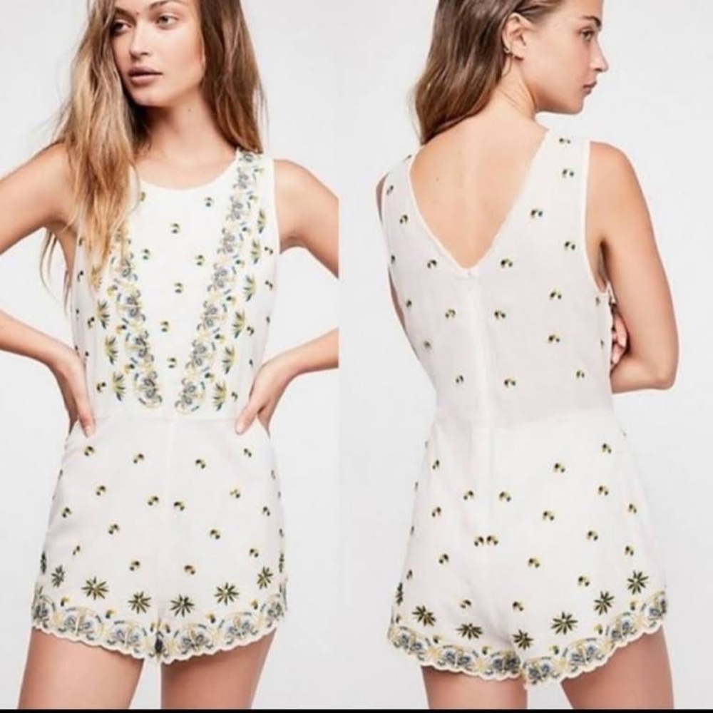 Free People Margarita Embroidered Romper
